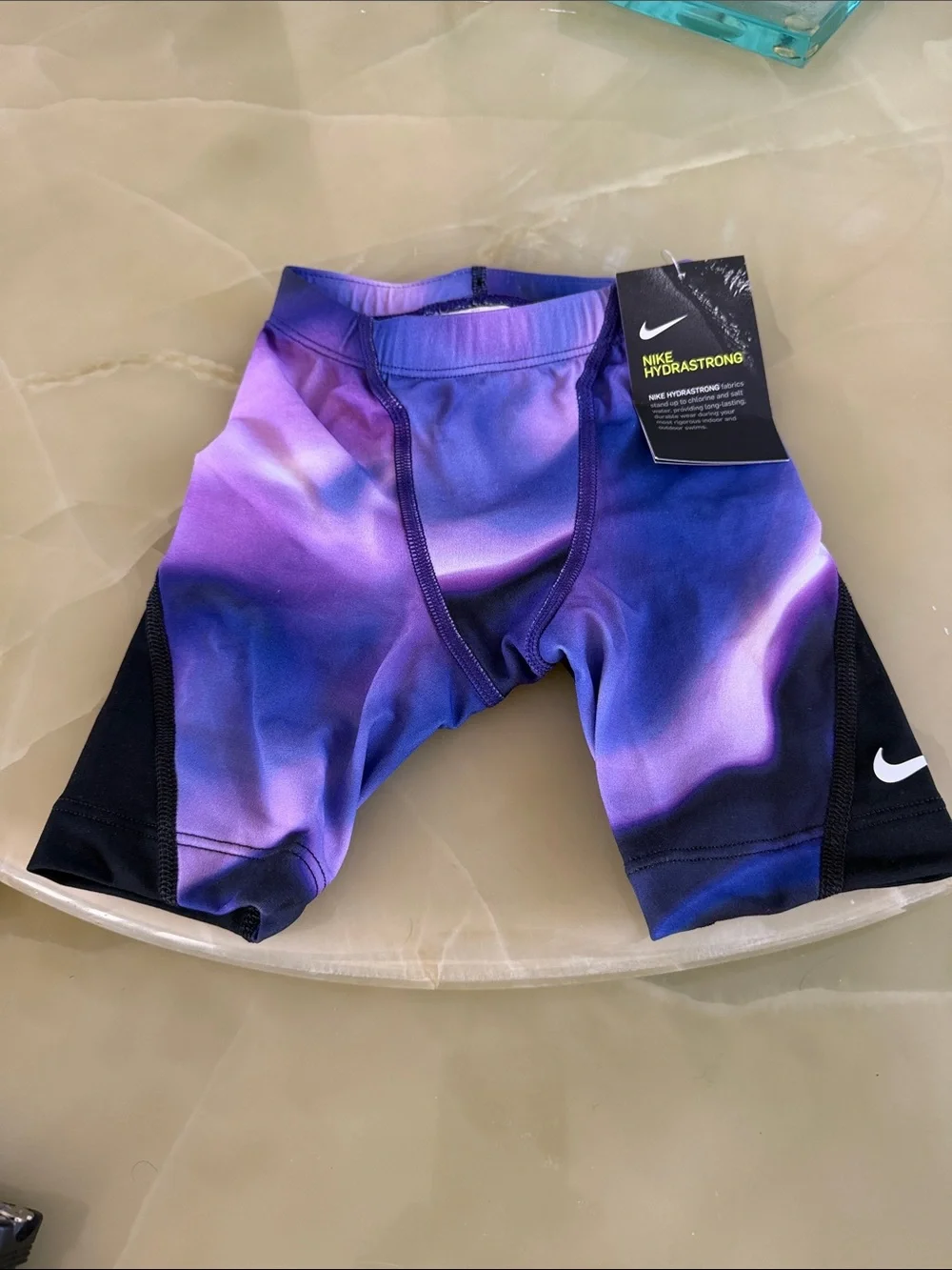 Nike Hydrastrong Boys Jammer Swim Shorts Purple Blue Tie-Dye Size 6-7Y NWT